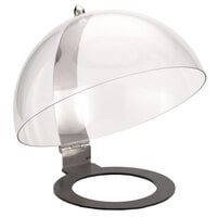 Frilich NB001E Round Clear Polycarbonate Hinged Dome Cover - 15 11/16" x 12 3/16"