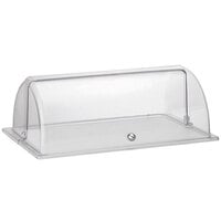 Frilich 10078 Rectangular Clear Plastic Roll Top Dome Cover - 21 9/16" x 13 11/16" x 9 1/2"