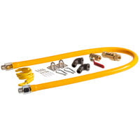 Regency 48" Mobile Gas Connector Hose Kit with 2 Elbows, Full Port Valve, Restraining Device, and Quick Disconnect - 1/2"