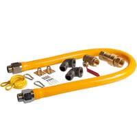 Regency 48" Mobile Gas Connector Hose Kit with 2 Elbows, Full Port Valve, Restraining Device, and Quick Disconnect - 1"