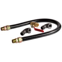 Regency 36" Stationary Gas Connector Hose Kit with 2 Elbows and Full Port Valve - 3/4"