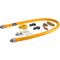 Regency 60" Mobile Gas Connector Hose Kit with 2 Elbows, Full Port Valve, Restraining Device, and Quick Disconnect - 3/4"