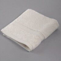 Oxford Vicenza Avorio 13" x 13" 100% Ringspun Combed Cotton Wash Cloth with Dobby Border 1.8 lb.