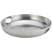 American Metalcraft ATHS16 16" Round Silver Hammered Aluminum Tray