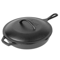Lodge L8SK3 10 1/4" Pre-Seasoned Cast Iron Skillet with Cover