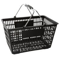 Regency Black 18 11/16" x 12 3/8" Plastic Grocery Market Shopping Basket - 12/Pack