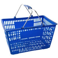 Regency Blue 18 11/16" x 12 3/8" Plastic Grocery Market Shopping Basket - 12/Pack