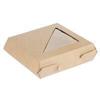 Bagcraft NFN-F663RQVTWF Eco-Flute 6" x 6" x 2" Corrugated Clamshell Take-Out Box with Window - 250/Case