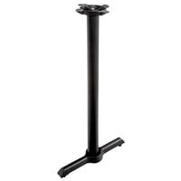 Lancaster Table & Seating Cast Iron 5" x 22" Black 3" Bar Height End Column Table Base with Self-Leveling Feet