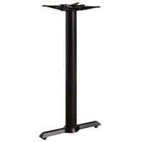 Lancaster Table & Seating Cast Iron 5" x 22" Black 4" Bar Height End Column Table Base with Self-Leveling Feet