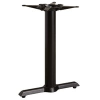 Lancaster Table & Seating Cast Iron 5" x 22" Black 4" Standard Height End Column Table Base with Self-Leveling Feet