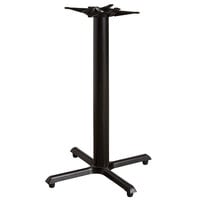Lancaster Table & Seating Cast Iron 30" x 30" Black 4" Bar Height Column Table Base with FLAT Tech Equalizer Table Levelers
