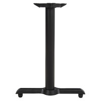 Lancaster Table & Seating Cast Iron 5" x 22" Black 3" Standard Height End Column Table Base with FLAT Tech Equalizer Table Levelers