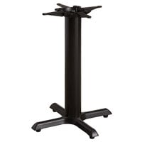 Lancaster Table & Seating Cast Iron 22" x 22" Black 4" Standard Height Column Table Base with Self-Leveling Feet