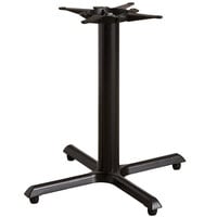 Lancaster Table & Seating Cast Iron 30" x 30" Black 4" Standard Height Column Table Base with FLAT Tech Equalizer Table Levelers