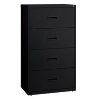 Hirsh Industries 14957 Black Four-Drawer Lateral File Cabinet - 30" x 18 5/8" x 52 1/2"
