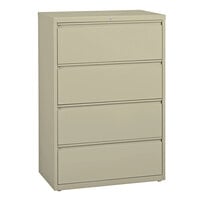 Hirsh Industries 17453 Putty Four-Drawer Lateral File Cabinet - 36" x 18 5/8" x 52 1/2"