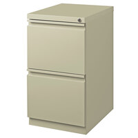 Hirsh Industries 18577 Putty Mobile Pedestal Letter File Cabinet with 2 File Drawers - 15" x 19 7/8" x 27 3/4"