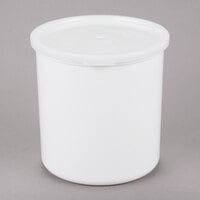 Cambro 2.7 Qt. White Round Polypropylene Crock with Lid
