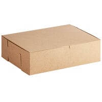 14" x 10" x 4" Kraft Quarter Sheet Cake / Bakery Box - 10/Pack