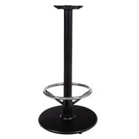 Lancaster Table & Seating Cast Iron 22" Round Black 3" Bar Height Column Table Base with 17 1/4" Foot Ring