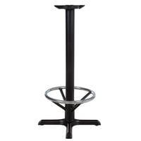 Lancaster Table & Seating Cast Iron 22" x 22" Black 3" Bar Height Column Table Base with 17 1/4" Foot Ring