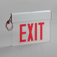 Lavex LED Edge Lit Red Exit Sign with Adjustable Arrows and Ni-Cad Battery Backup - 3.5 Watt Unit