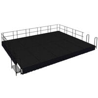 National Public Seating SG481610C-10-SS10 Black Carpet Single Height Portable Stage Group with Black Skirting - 20' x 16' x 1' 4"