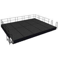 National Public Seating SG481610C-02-SS10 Gray Carpet Single Height Portable Stage Group with Black Skirting - 20' x 16' x 1' 4"