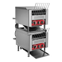 Avantco T3300D2S Double Stacked Commercial 10" Wide Conveyor Toaster with 3" Opening - 240V, 6600W, 1600 Slices per Hour