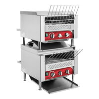Avantco T3600B2S Double Stacked Commercial 14 1/2" Wide Conveyor Toaster with 3" Opening - 208V, 7200W, 2400 Slices per Hour