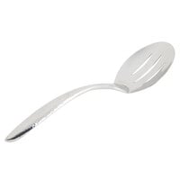 Bon Chef 9464HF 9 3/4" Stainless Steel Hammered Slotted Serving Spoon with Hollow Cool Handle