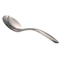 Bon Chef 9463HF 9 3/4" Stainless Steel Hammered Solid Serving Spoon with Hollow Cool Handle
