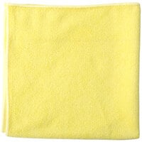 Unger MF40J SmartColor MicroWipe 16" x 15" Yellow Heavy-Duty Microfiber Cleaning Cloth   - 10/Pack
