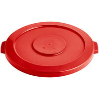 Lavex 44 Gallon Red Round Commercial Trash Can Lid