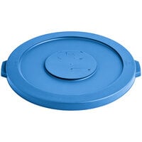 Lavex 32 Gallon Blue Round Commercial Trash Can Lid