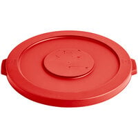 Lavex 32 Gallon Red Round Commercial Trash Can Lid