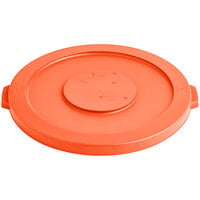 Lavex 32 Gallon Orange Round High Visibility Commercial Trash Can Lid