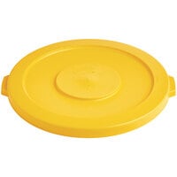 Lavex 32 Gallon Yellow Round Commercial Trash Can Lid