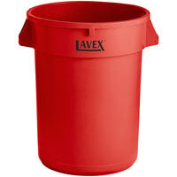 Lavex 32 Gallon Red Round Commercial Trash Can