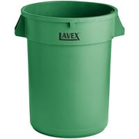 Lavex 32 Gallon Green Round Commercial Trash Can