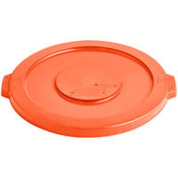 Lavex 20 Gallon Orange Round High Visibility Commercial Trash Can Lid