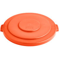 Lavex 55 Gallon Orange Round High Visibility Commercial Trash Can Lid