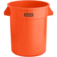 Lavex 20 Gallon Orange Round High Visibility Commercial Trash Can / Ingredient Bin
