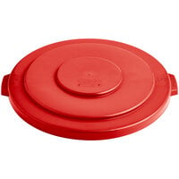 Lavex 55 Gallon Red Round Commercial Trash Can Lid