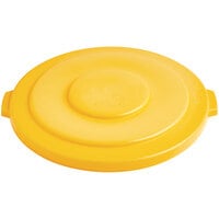 Lavex 55 Gallon Yellow Round Commercial Trash Can Lid