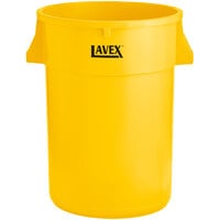 Lavex 44 Gallon Yellow Round Commercial Trash Can