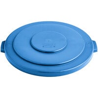 Lavex 55 Gallon Blue Round Commercial Trash Can Lid