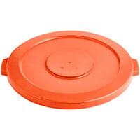 Lavex 44 Gallon Orange Round High Visibility Commercial Trash Can Lid