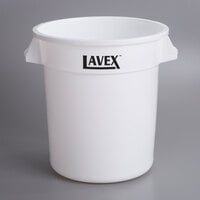 Lavex 10 Gallon White Round Commercial Trash Can